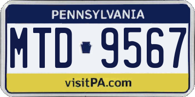 PA license plate MTD9567