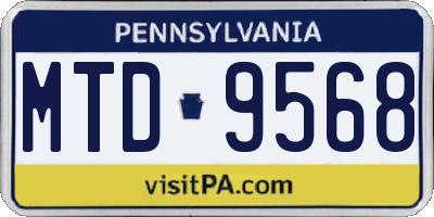 PA license plate MTD9568