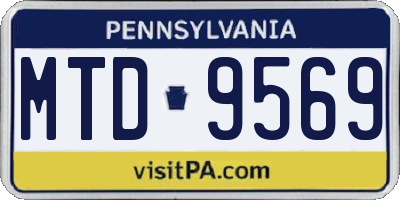 PA license plate MTD9569