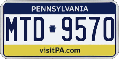 PA license plate MTD9570