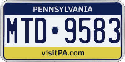 PA license plate MTD9583
