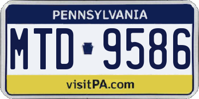 PA license plate MTD9586