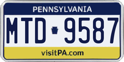 PA license plate MTD9587