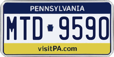 PA license plate MTD9590