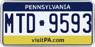 PA license plate MTD9593