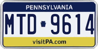 PA license plate MTD9614
