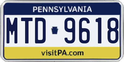PA license plate MTD9618