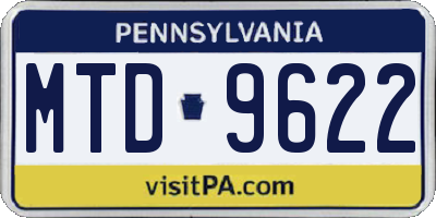 PA license plate MTD9622