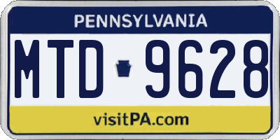 PA license plate MTD9628