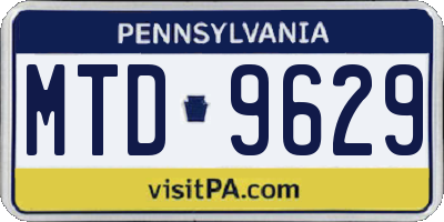 PA license plate MTD9629
