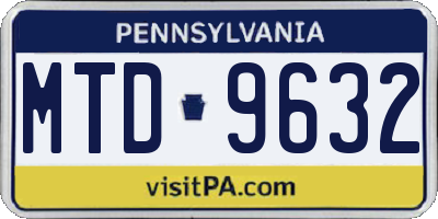 PA license plate MTD9632