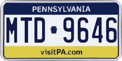 PA license plate MTD9646