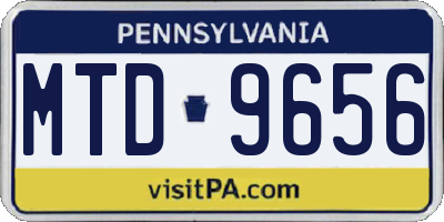 PA license plate MTD9656