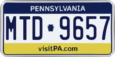 PA license plate MTD9657