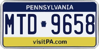 PA license plate MTD9658