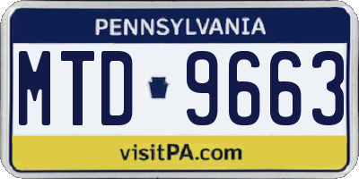 PA license plate MTD9663
