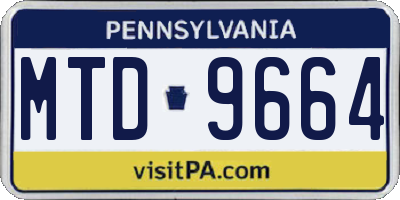 PA license plate MTD9664