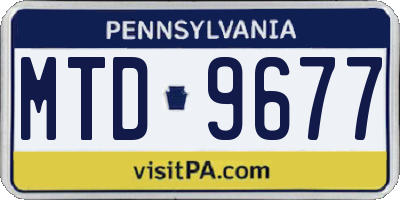 PA license plate MTD9677