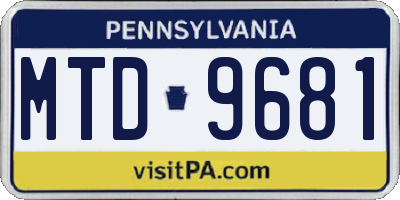 PA license plate MTD9681