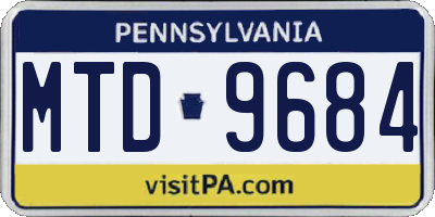 PA license plate MTD9684