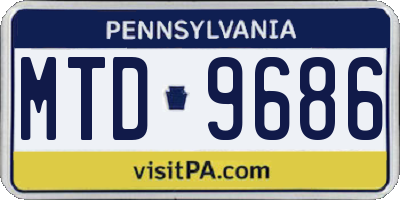 PA license plate MTD9686