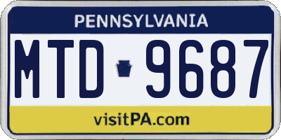 PA license plate MTD9687