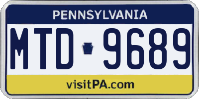 PA license plate MTD9689