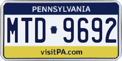 PA license plate MTD9692