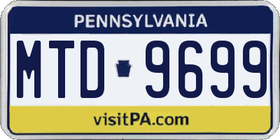 PA license plate MTD9699