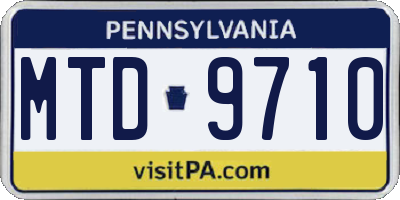 PA license plate MTD9710