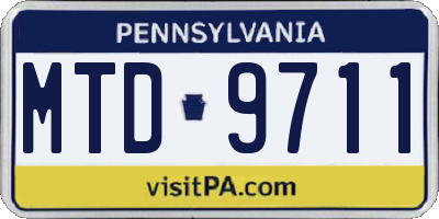 PA license plate MTD9711