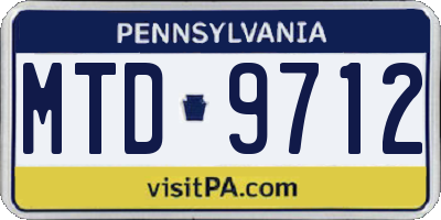 PA license plate MTD9712