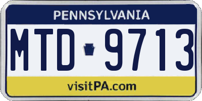 PA license plate MTD9713