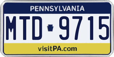 PA license plate MTD9715