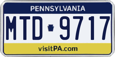 PA license plate MTD9717
