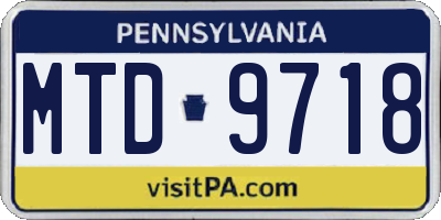 PA license plate MTD9718