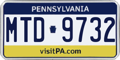 PA license plate MTD9732