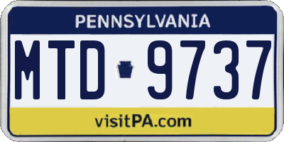 PA license plate MTD9737