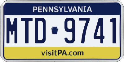 PA license plate MTD9741