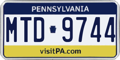 PA license plate MTD9744