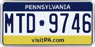 PA license plate MTD9746
