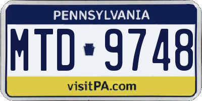 PA license plate MTD9748