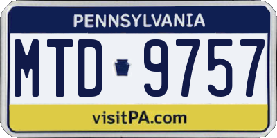 PA license plate MTD9757