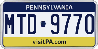 PA license plate MTD9770