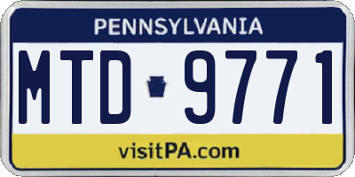 PA license plate MTD9771