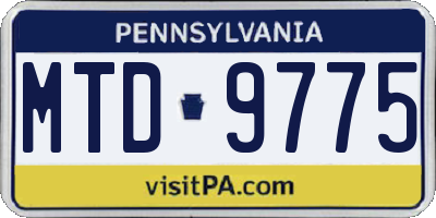 PA license plate MTD9775
