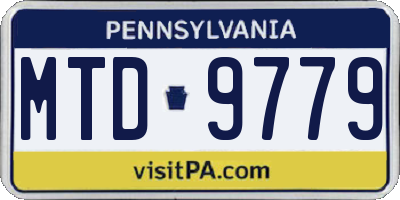 PA license plate MTD9779