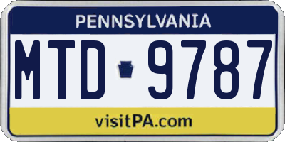 PA license plate MTD9787