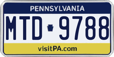 PA license plate MTD9788