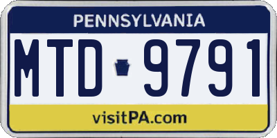 PA license plate MTD9791
